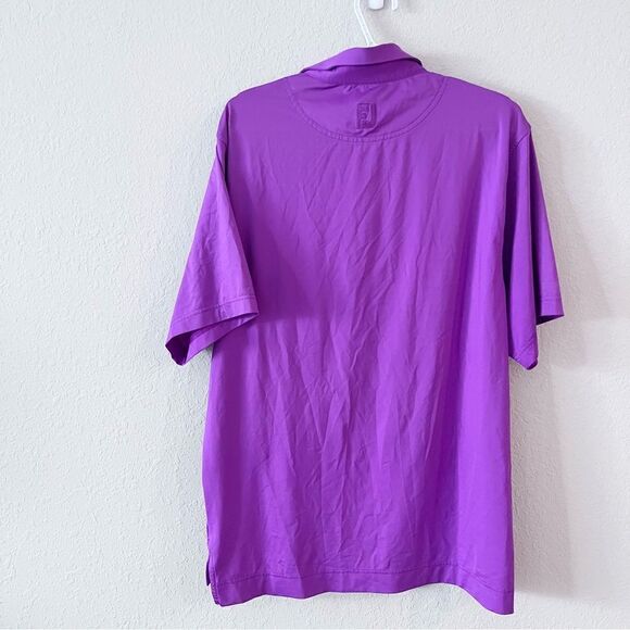 FootJoy FJ Men's Golf Polo Shirt Size M Short Sleeve Logo Purple - Picture 7 of 7